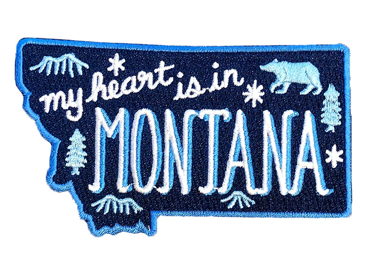 "My Heart Is In Montana" Iron On Embroidered Patch - Wander Together Outfitters