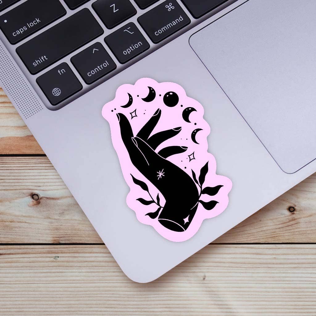 Mystic Hand and Moon Phase Sticker - Wander Together Outfitters
