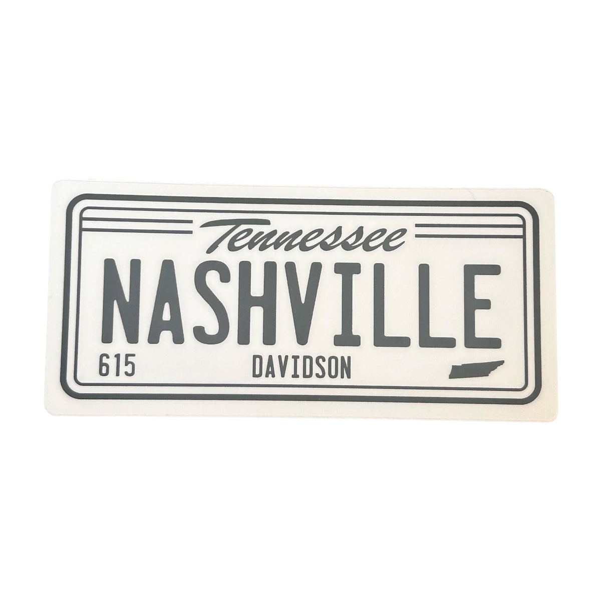 Nashville Tennessee License Plate Vinyl Sticker - Wander Together Outfitters