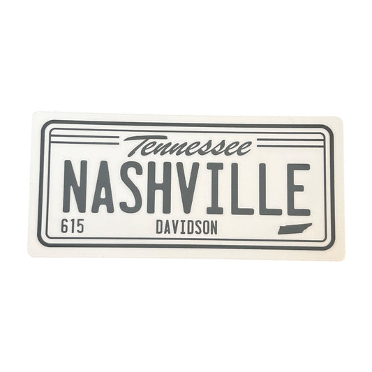 Nashville Tennessee License Plate Vinyl Sticker - Wander Together Outfitters