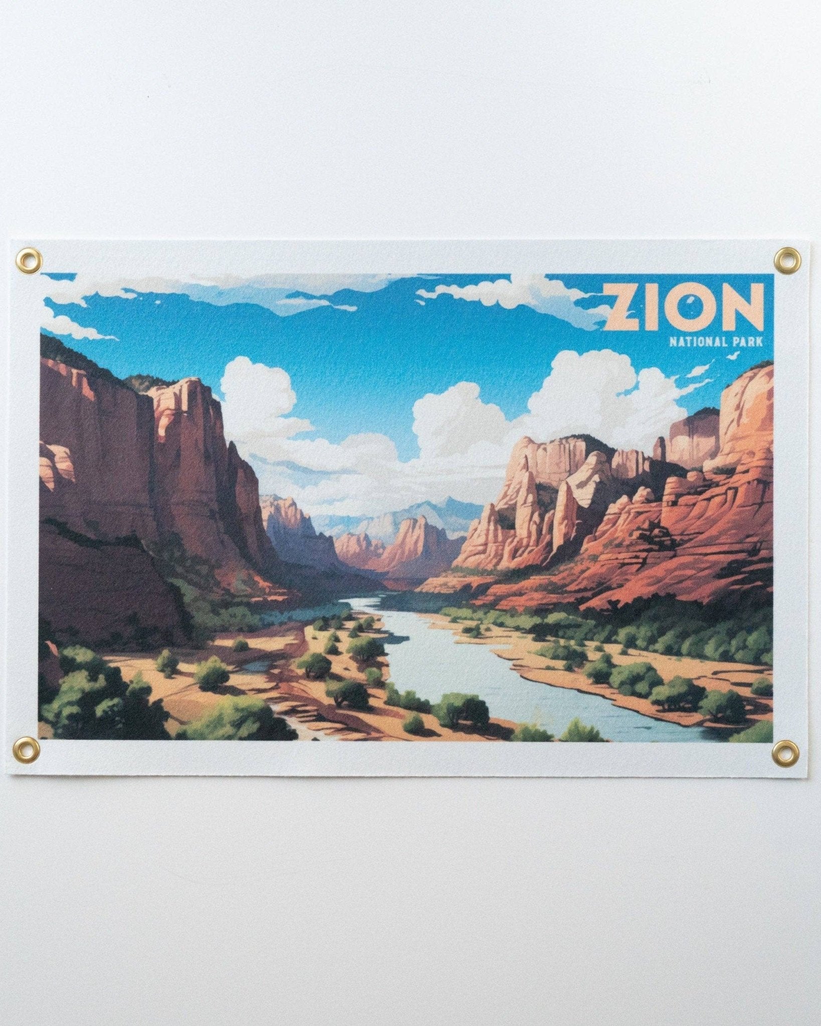 National Park Felt Print Art Banner Wall Hanging (Glacier, Yosemite, Great Smoky Mtns, Yellowstone, Zion) - Wander Together Outfitters