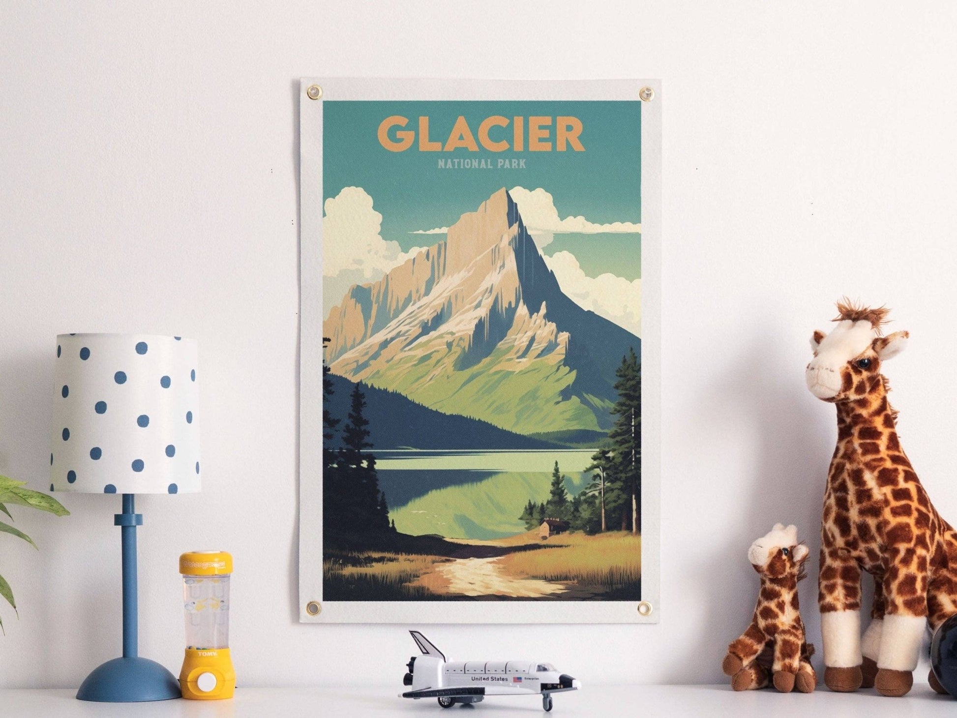 National Park Felt Print Art Banner Wall Hanging (Glacier, Yosemite, Great Smoky Mtns, Yellowstone, Zion) - Wander Together Outfitters