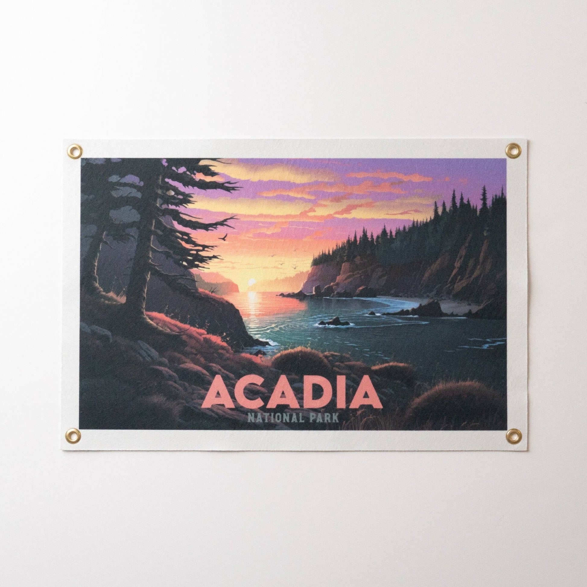 National Park Felt Print Art Banner Wall Hanging (Glacier, Yosemite, Great Smoky Mtns, Yellowstone, Zion) - Wander Together Outfitters