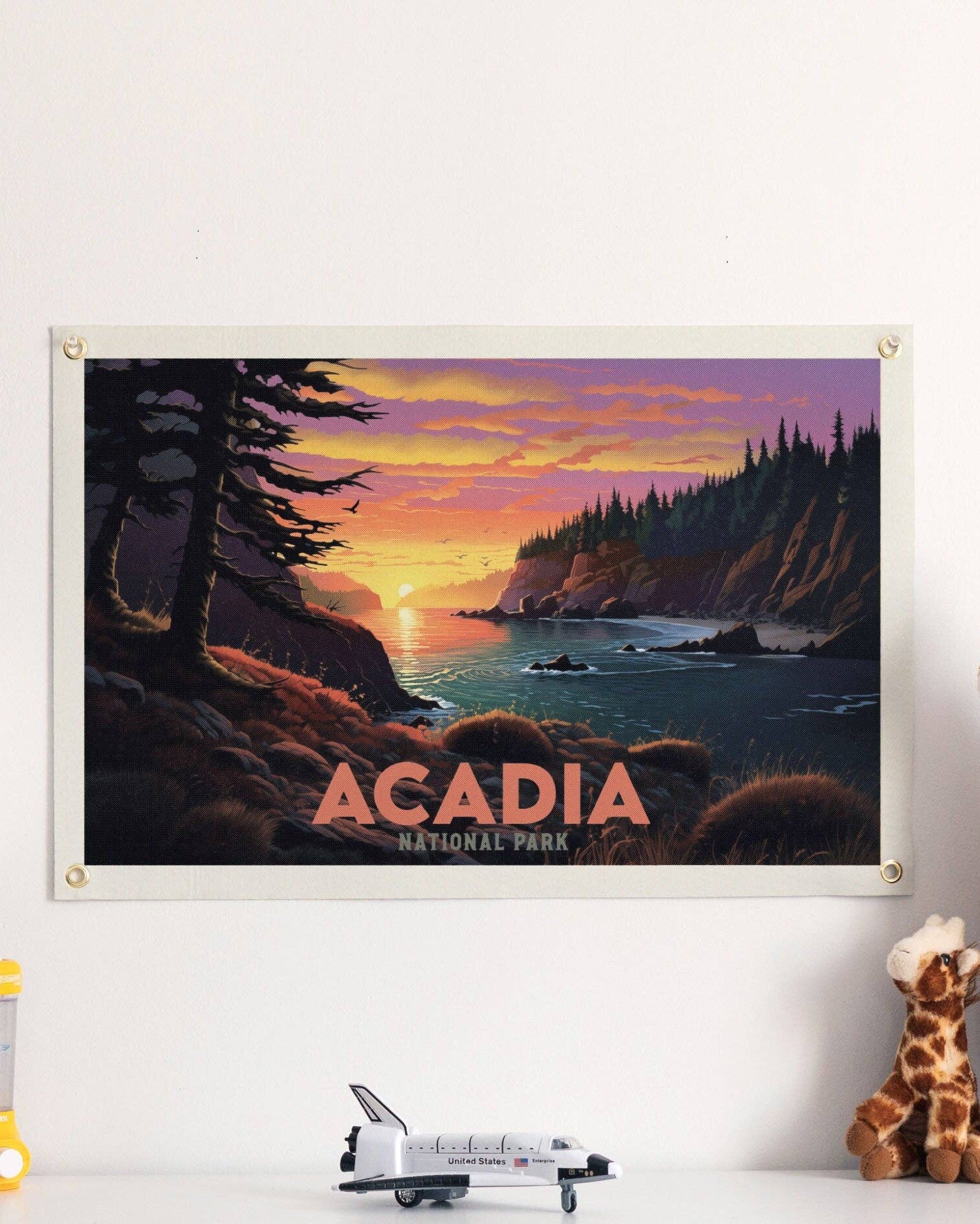 National Park Felt Print Art Banner Wall Hanging (Glacier, Yosemite, Great Smoky Mtns, Yellowstone, Zion) - Wander Together Outfitters