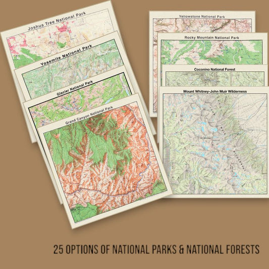 National Park & Forest Map Bandanas – 25 Options - Wander Together Outfitters