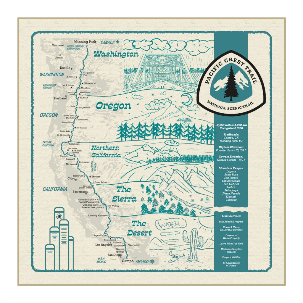 National Park & Forest Map Bandanas – 25 Options - Wander Together Outfitters