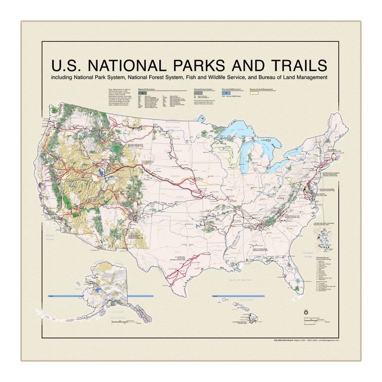 National Park & Forest Map Bandanas – 25 Options - Wander Together Outfitters