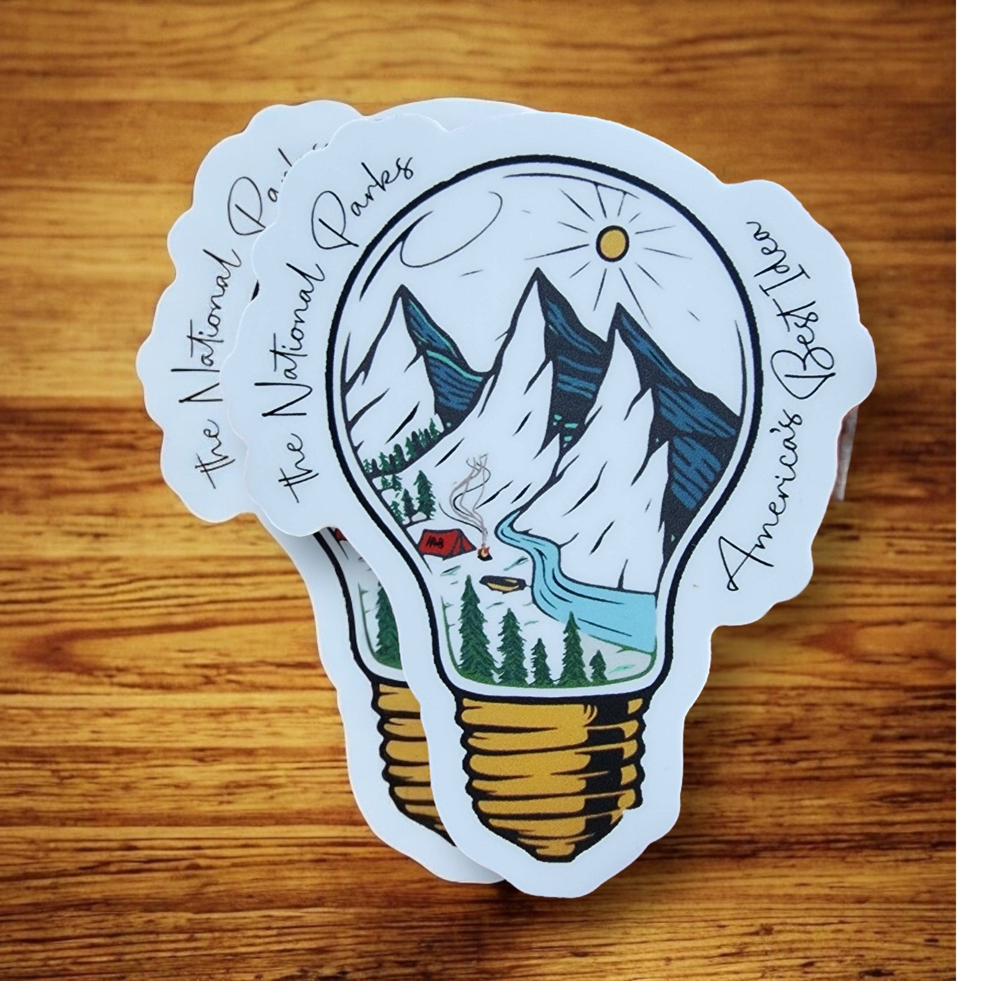 "National Parks, America's Best Idea" Lightbulb Stickers - Wander Together Outfitters