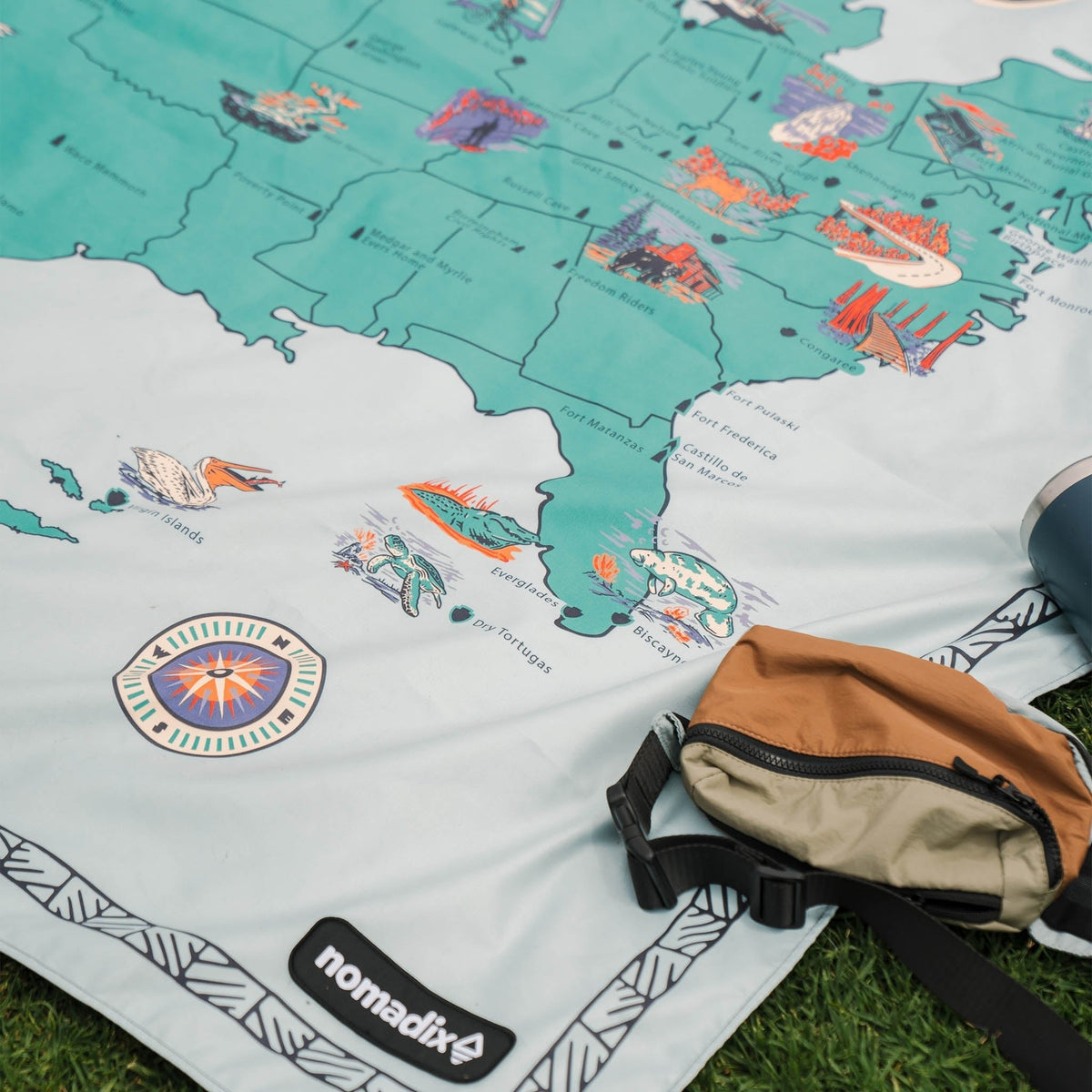 National Parks and Monuments Map Outdoor Festival Blanket: - Wander Together Outfitters