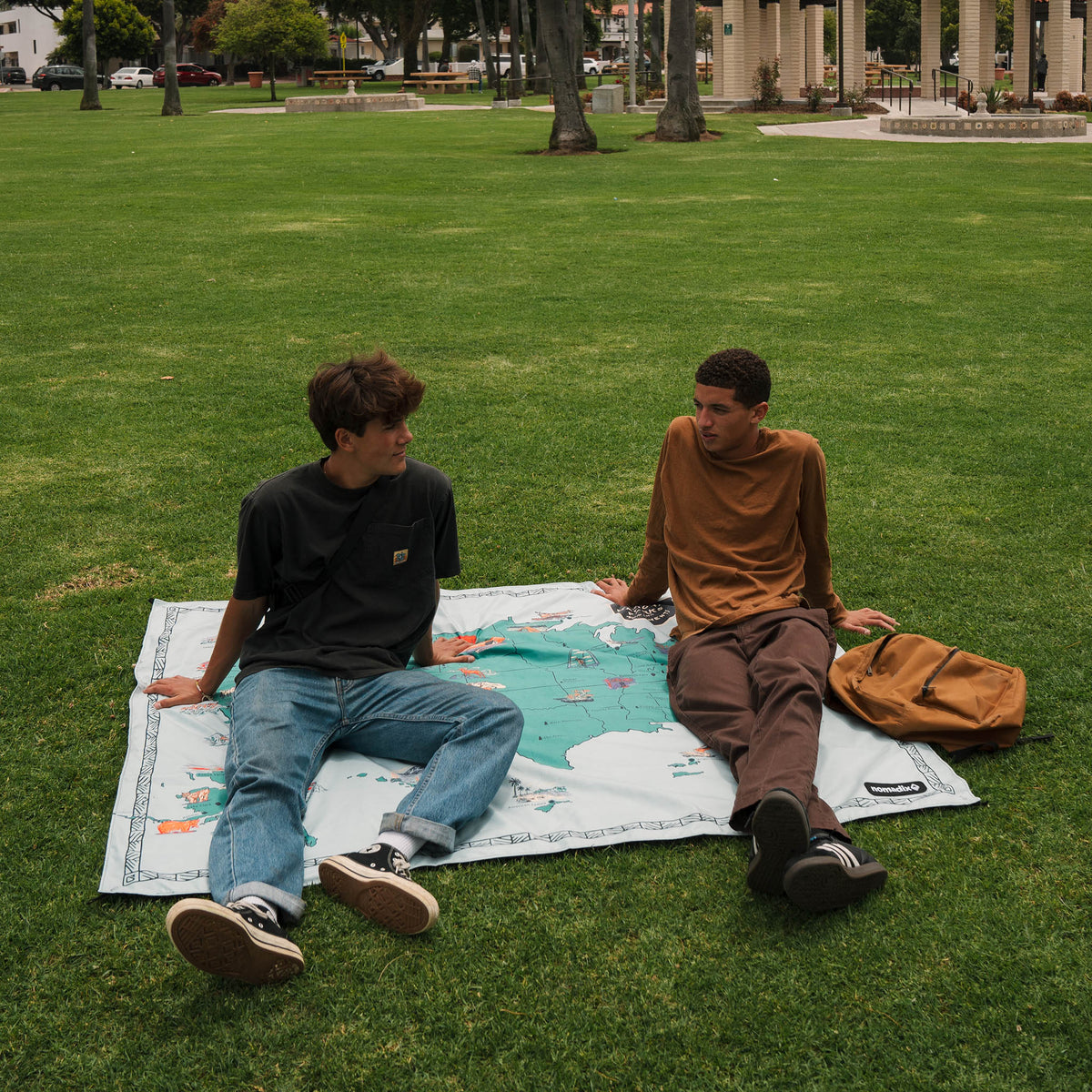 National Parks and Monuments Map Outdoor Festival Blanket: - Wander Together Outfitters