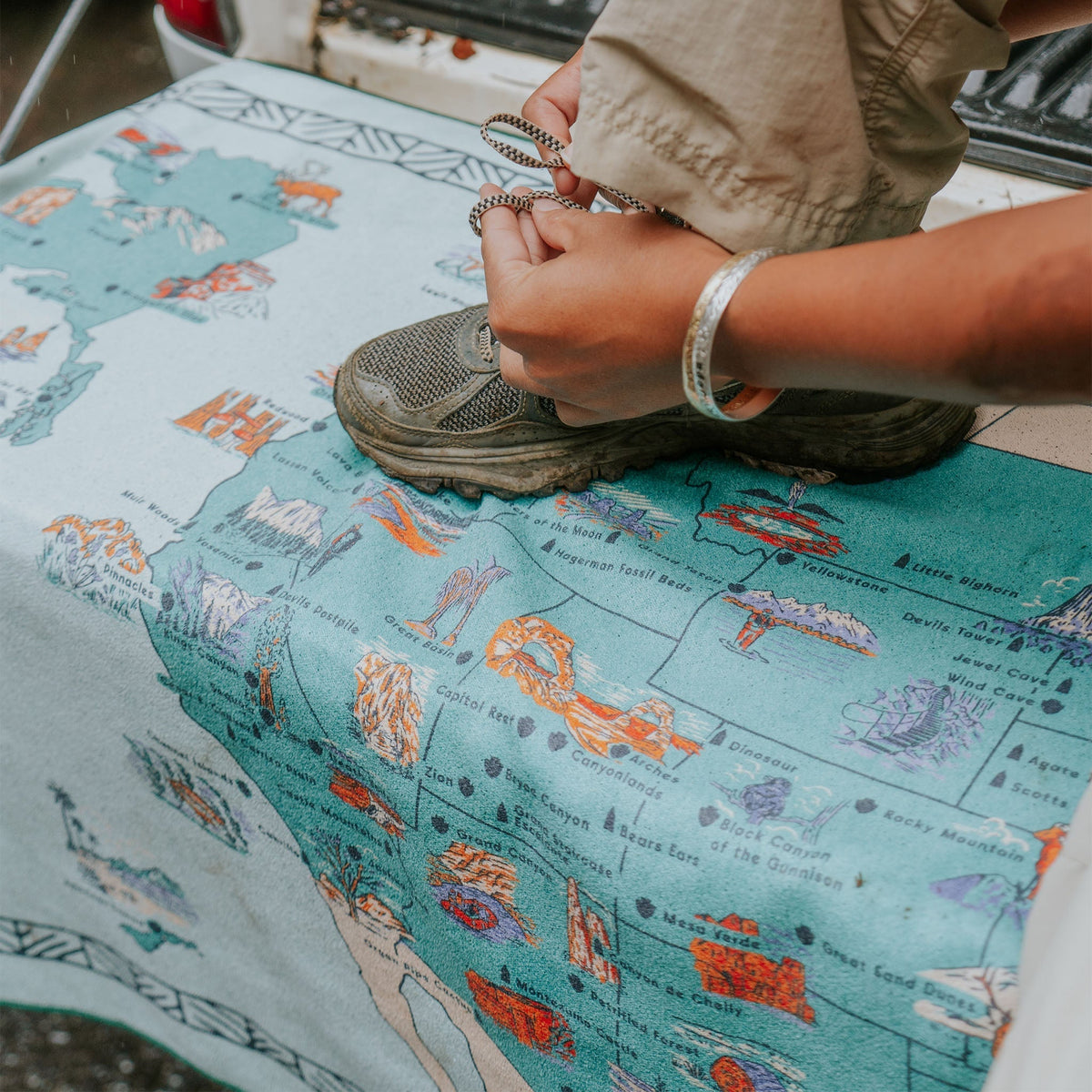 National Parks and Monuments Map Quick Dry Original Towel - Wander Together Outfitters