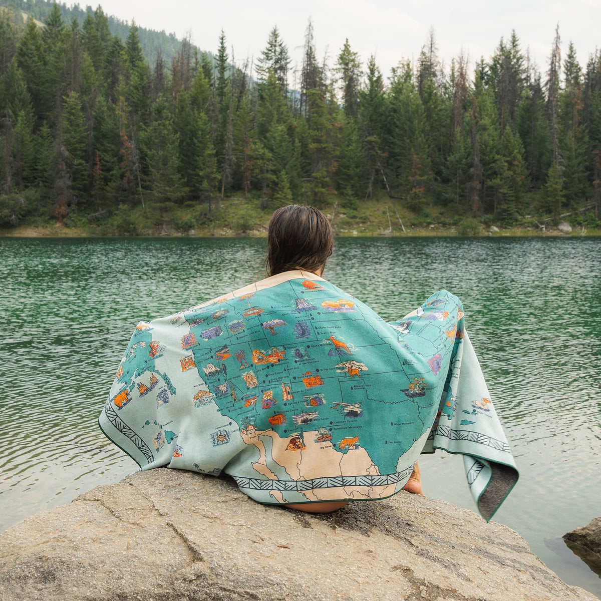 National Parks and Monuments Map Quick Dry Original Towel - Wander Together Outfitters