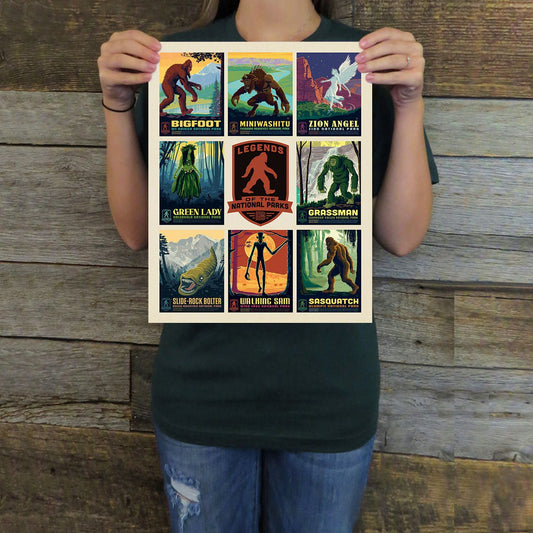 National Parks Legends Multi - Image 3 (Legends & Monsters) Art Print - Wander Together Outfitters