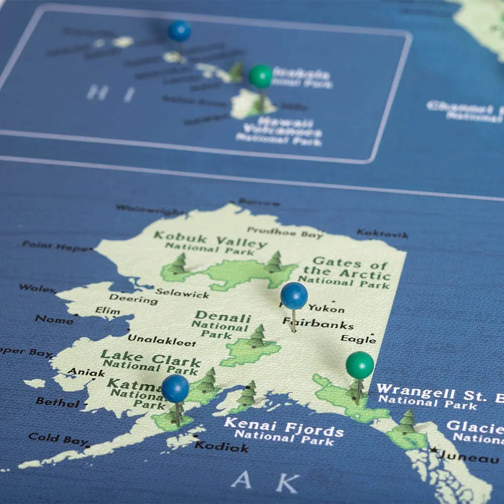 National Parks Push Pin Map Pin Board - Pins Included! - Wander Together Outfitters