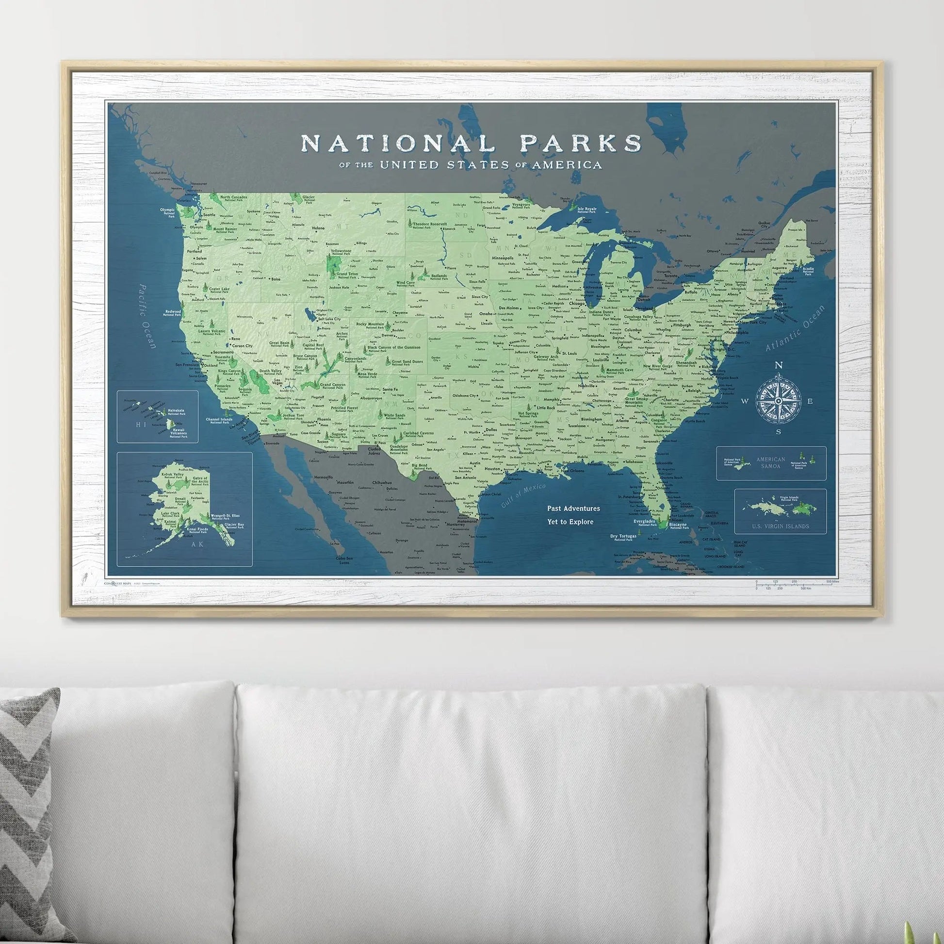 National Parks Push Pin Map Pin Board - Pins Included! - Wander Together Outfitters