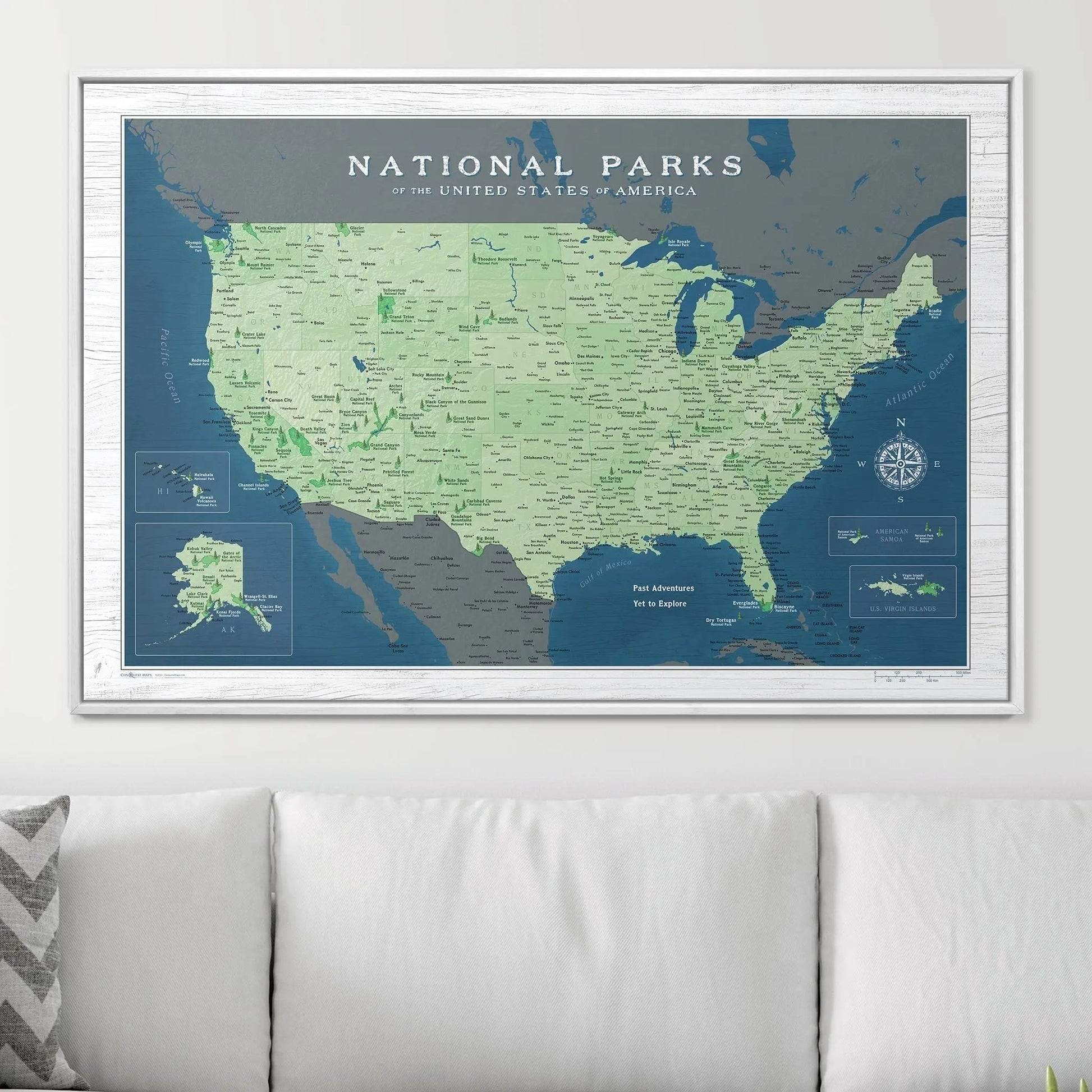 National Parks Push Pin Map Pin Board - Pins Included! - Wander Together Outfitters