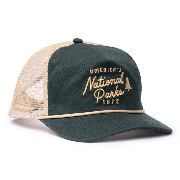 National Parks Unisex Trucker Snapback Caps (Cream or Spruce Green) - Wander Together Outfitters