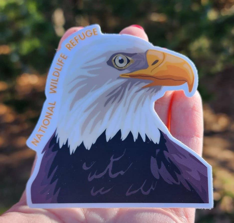 National Wildlife Refuge Bald Eagle Head Vinyl Sticker - Wander Together Outfitters