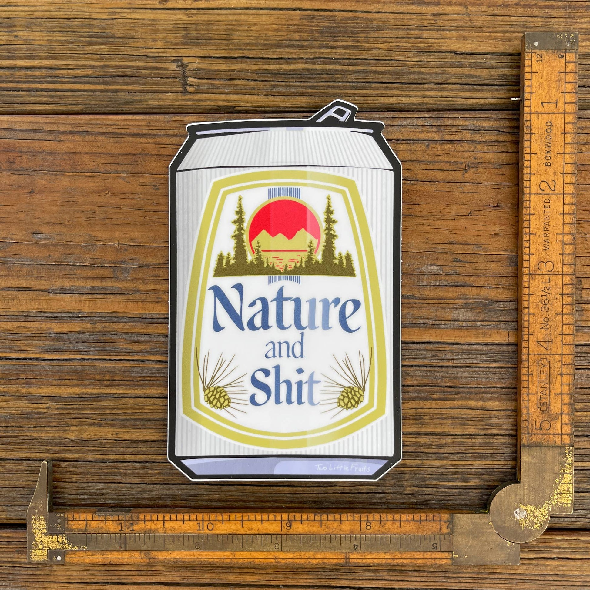 "Nature And Sh—" Beer Can Funny Stickers (CLEARANCE ) - Wander Together Outfitters
