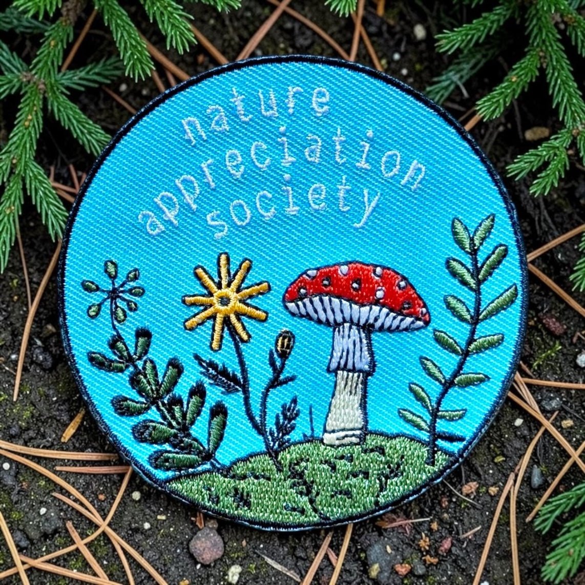"Nature Appreciation Society" 3" Iron On Embroidered Patch - Wander Together Outfitters