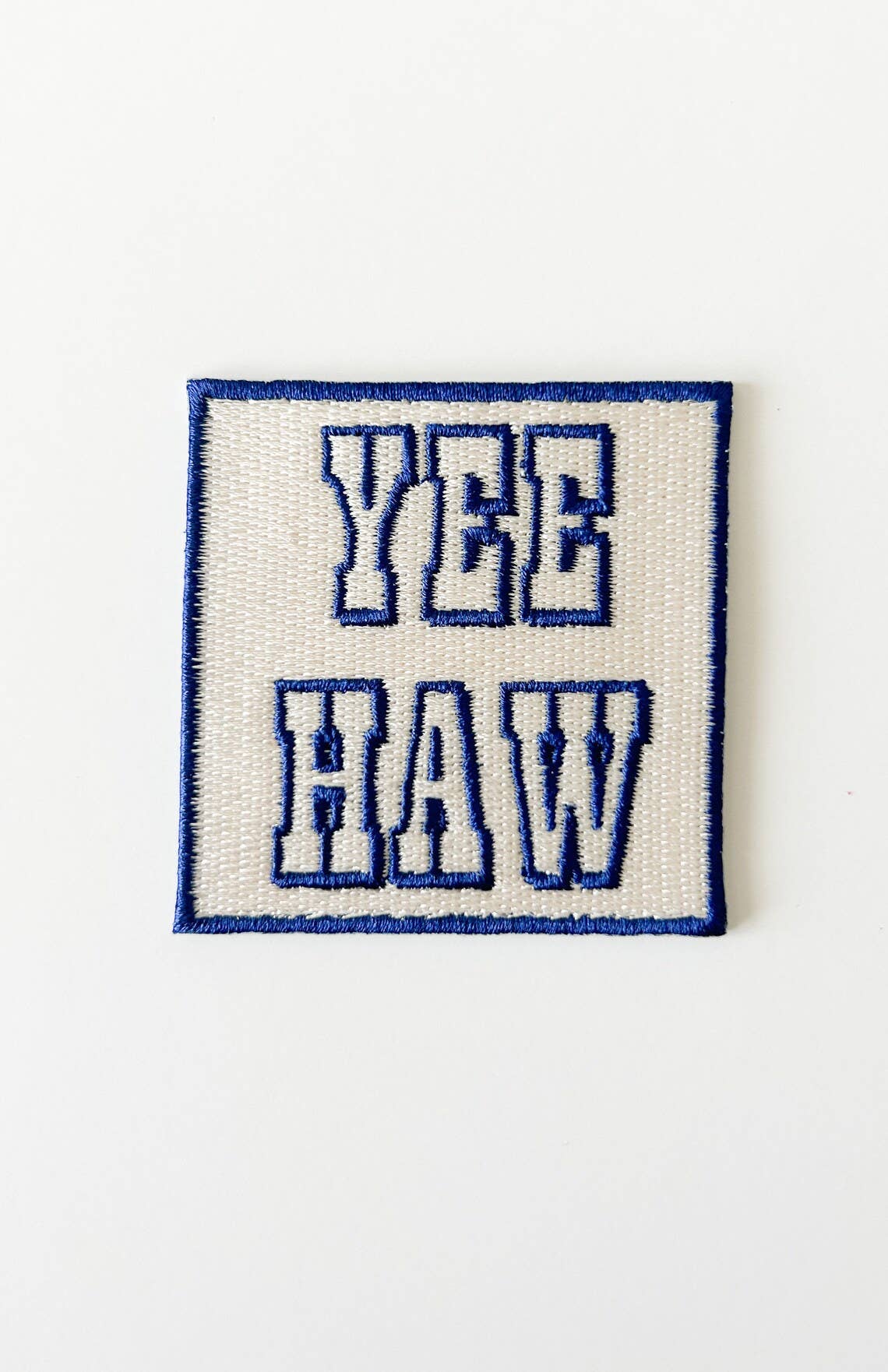 Navy Blue “Yee Haw” Embroidered Iron On Patch Hats & Clothing - Wander Together Outfitters