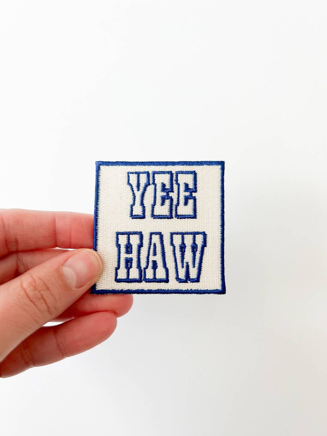 Navy Blue “Yee Haw” Embroidered Iron On Patch Hats & Clothing - Wander Together Outfitters