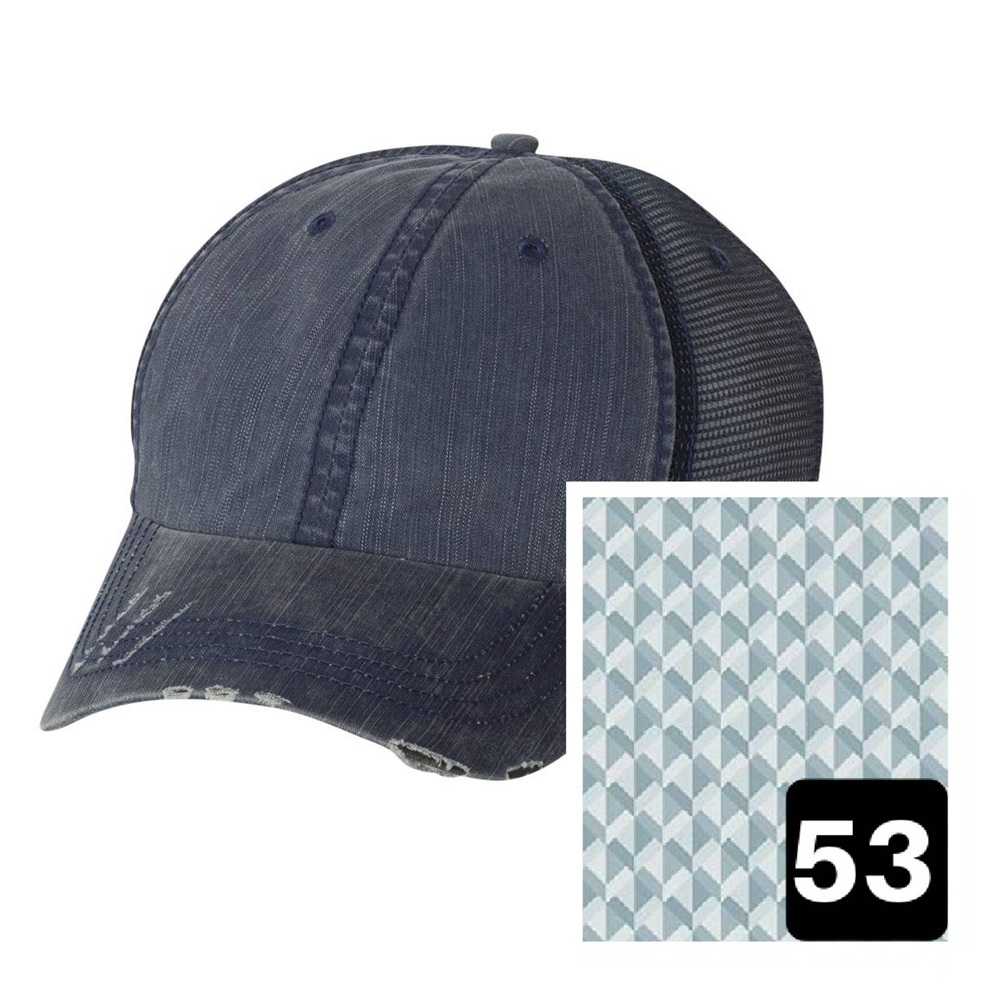 New Hampshire Hat - Distressed Navy Hat - Many Fabrics - Wander Together Outfitters