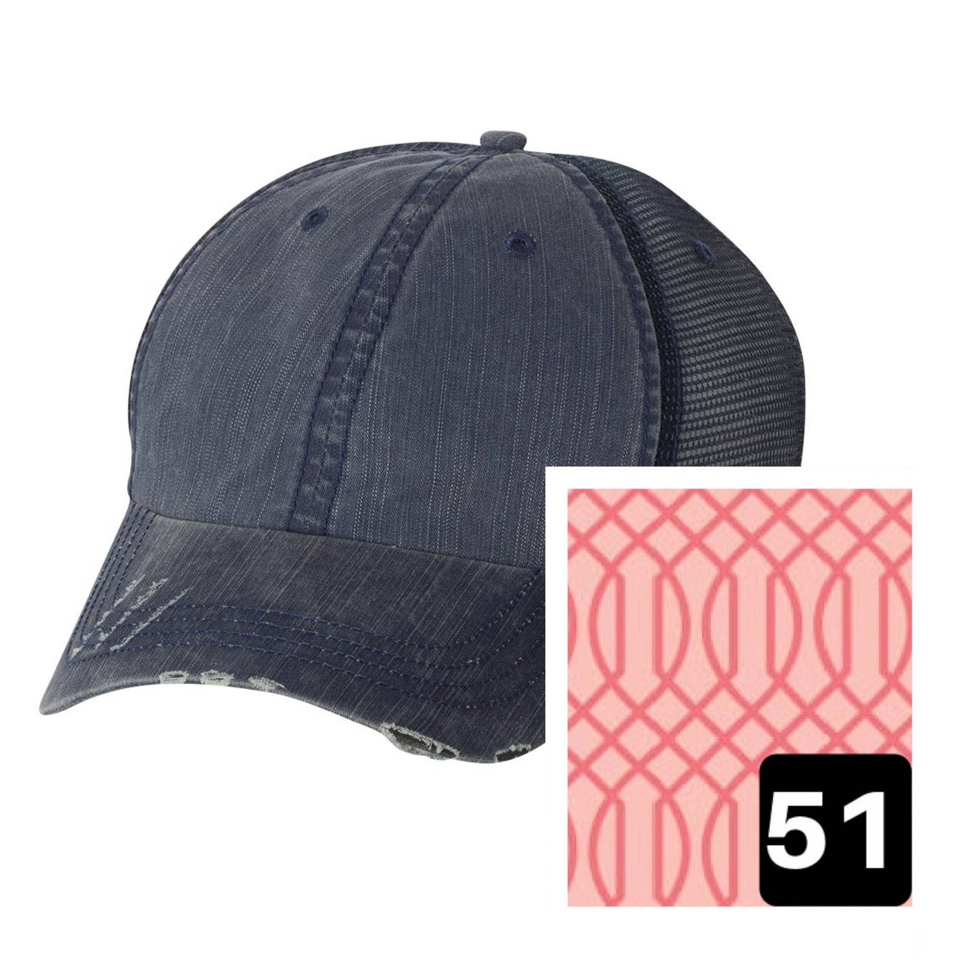New Hampshire Hat - Distressed Navy Hat - Many Fabrics - Wander Together Outfitters