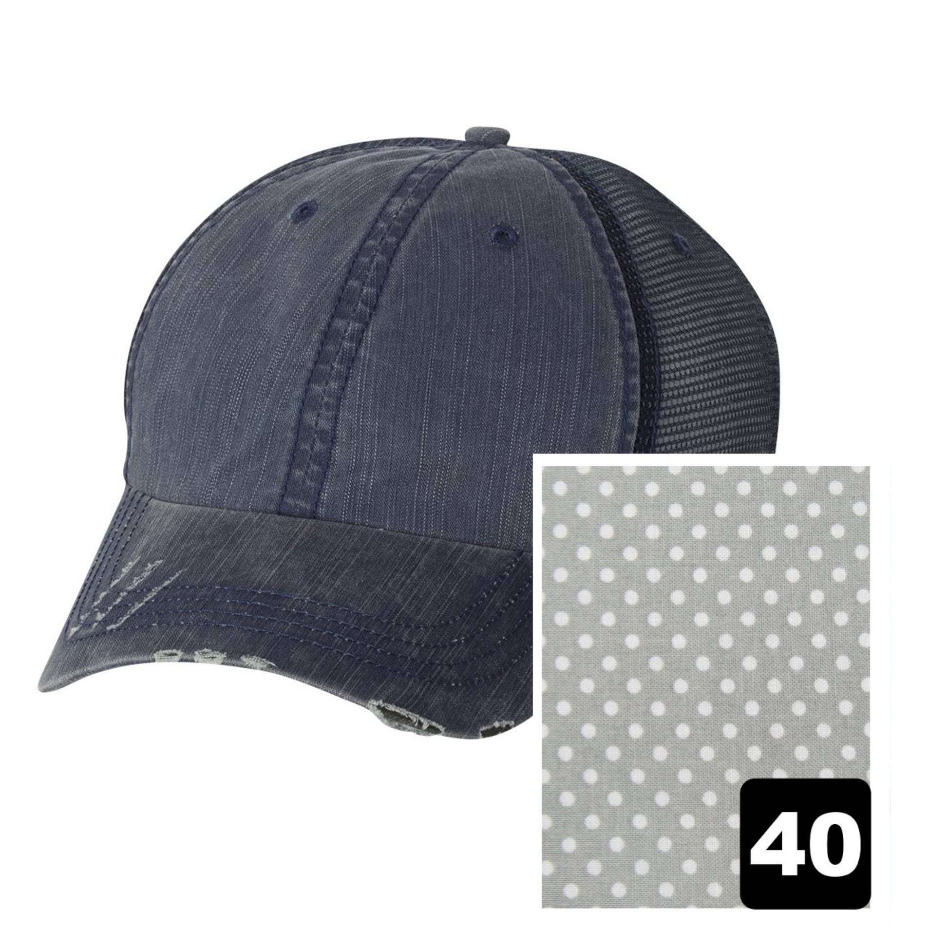 New Hampshire Hat - Distressed Navy Hat - Many Fabrics - Wander Together Outfitters