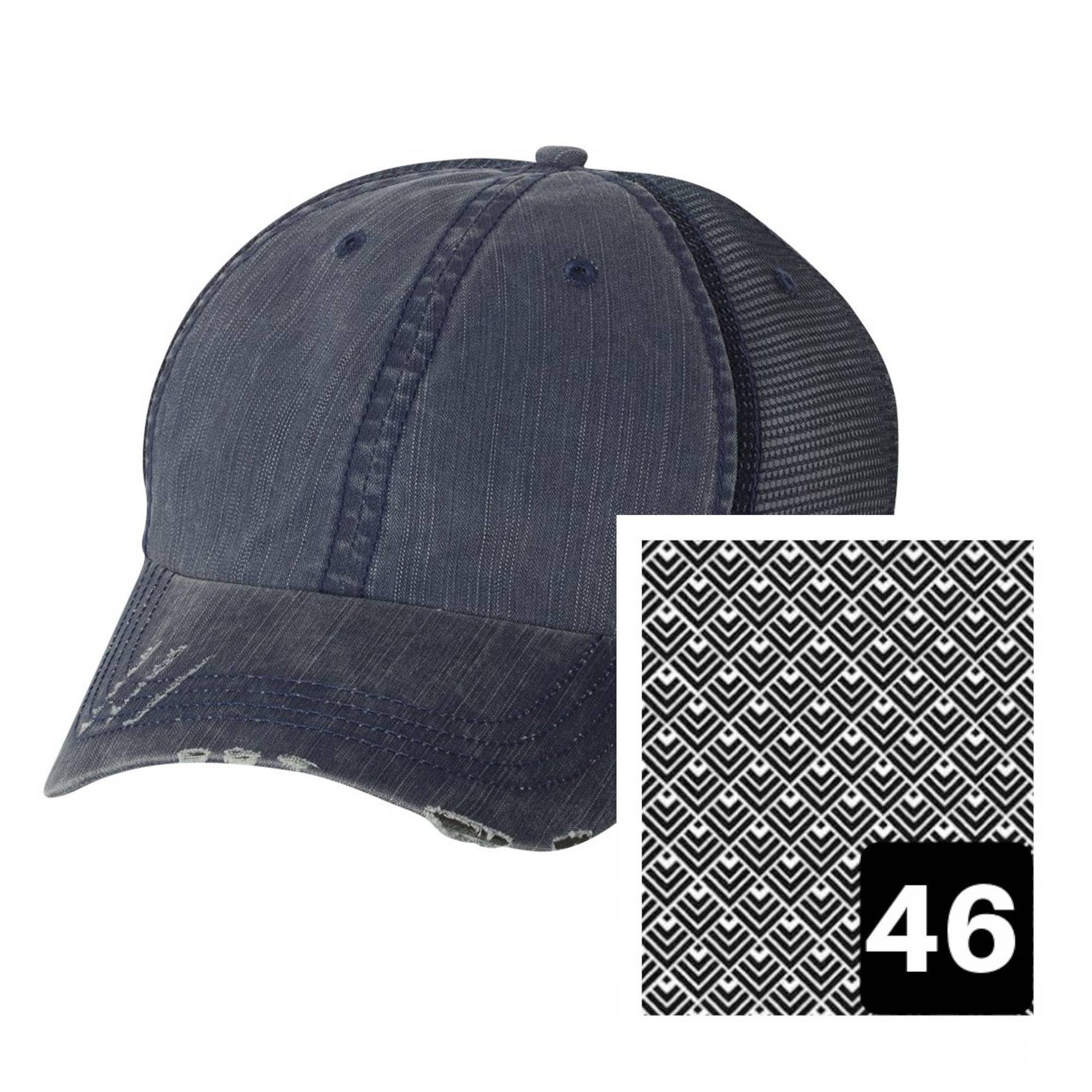 New Hampshire Hat - Distressed Navy Hat - Many Fabrics - Wander Together Outfitters