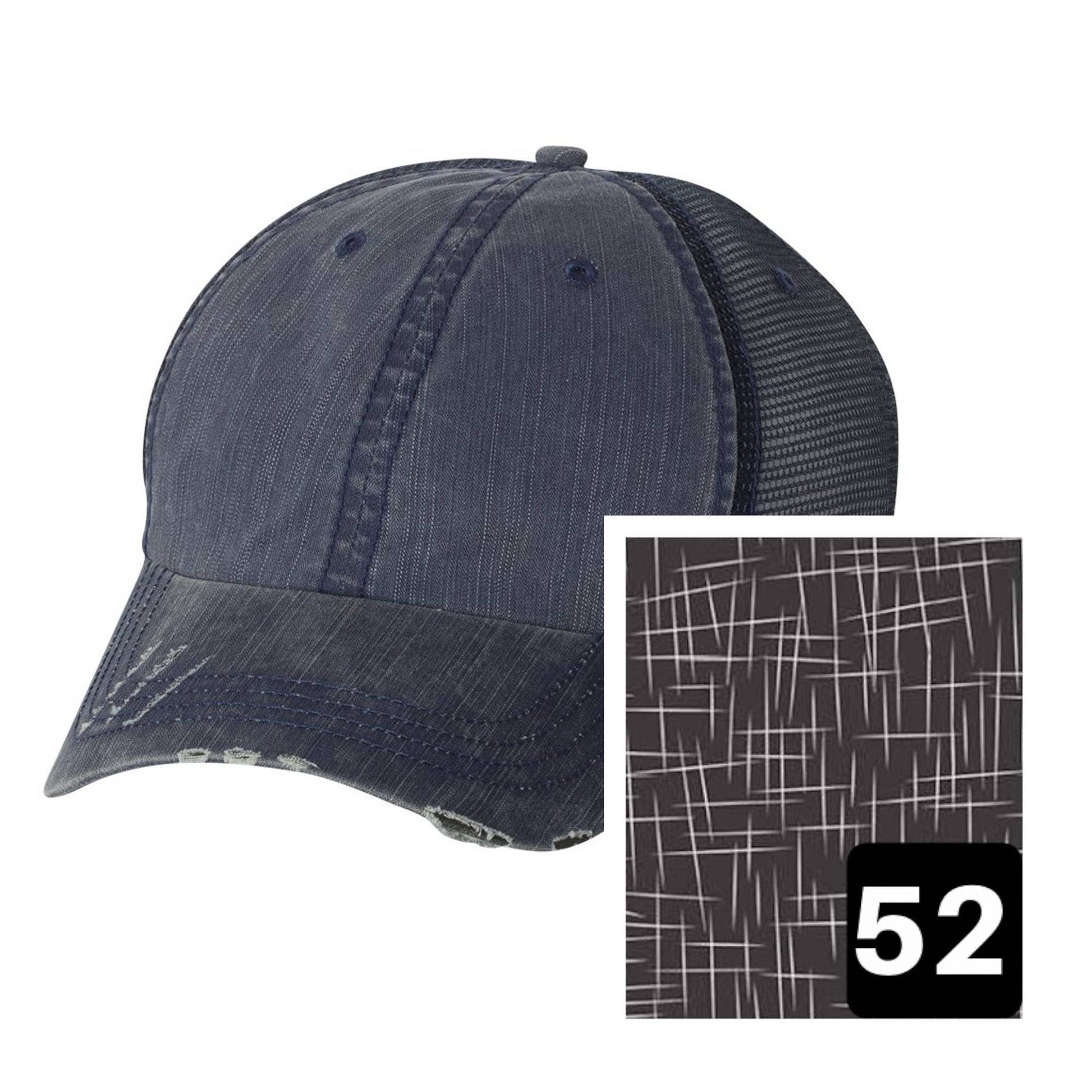 New Hampshire Hat - Distressed Navy Hat - Many Fabrics - Wander Together Outfitters