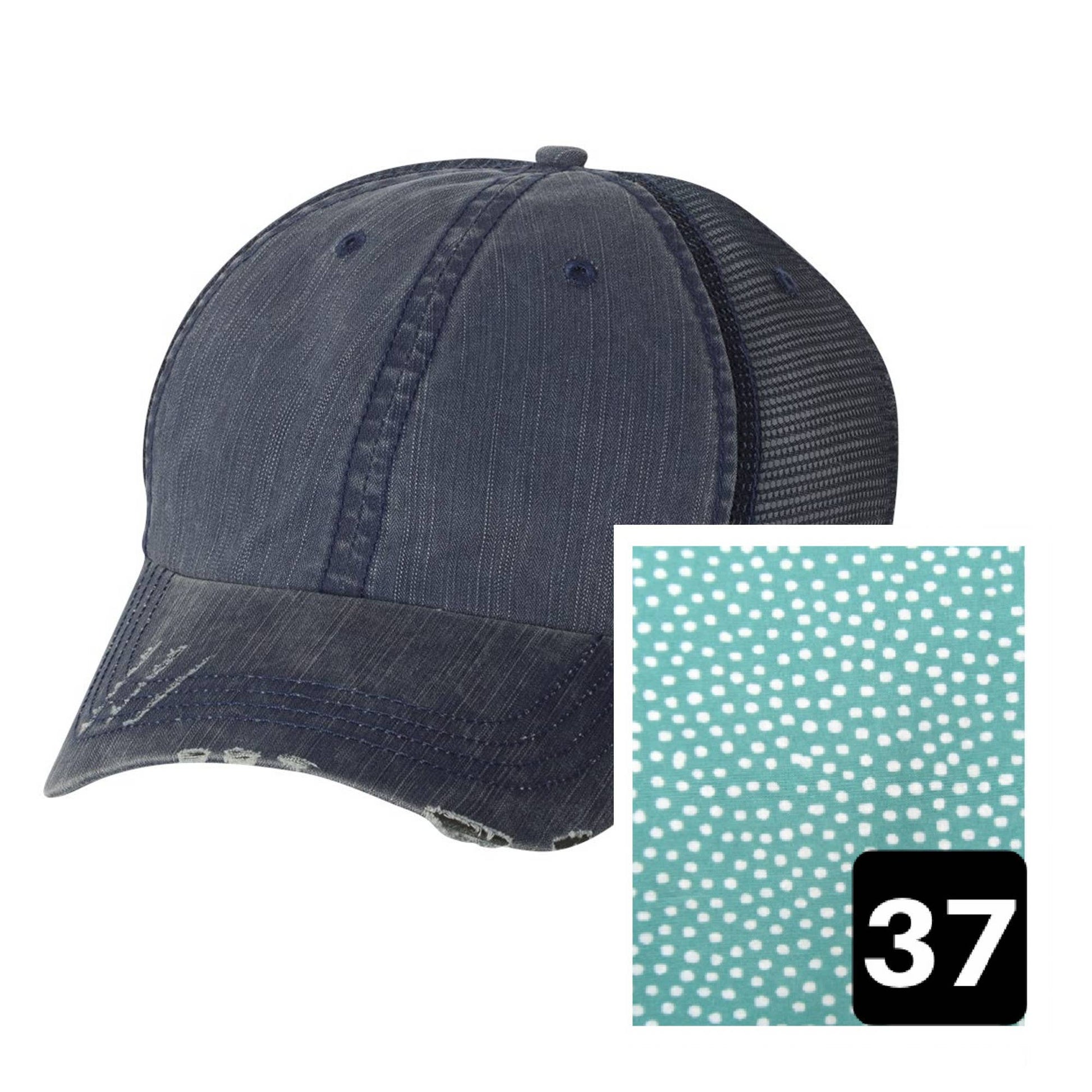 New Hampshire Hat - Distressed Navy Hat - Many Fabrics - Wander Together Outfitters
