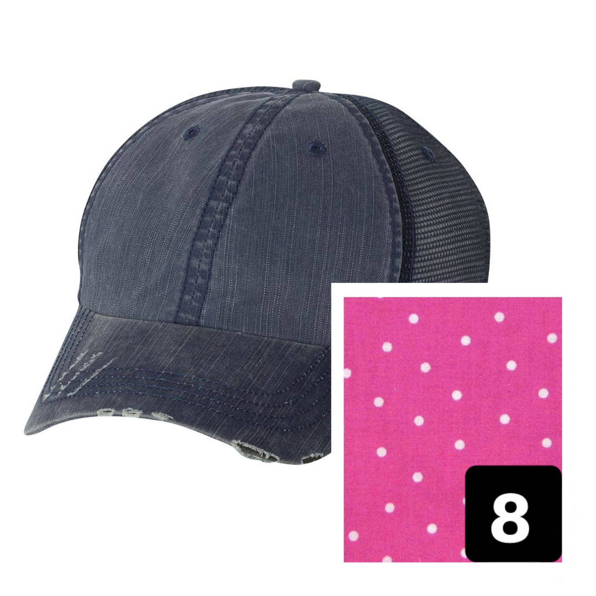 New Hampshire Hat - Distressed Navy Hat - Many Fabrics - Wander Together Outfitters