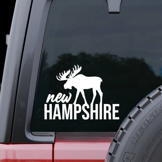 “New Hampshire” Moose Vinyl Car Window Decal - Wander Together Outfitters