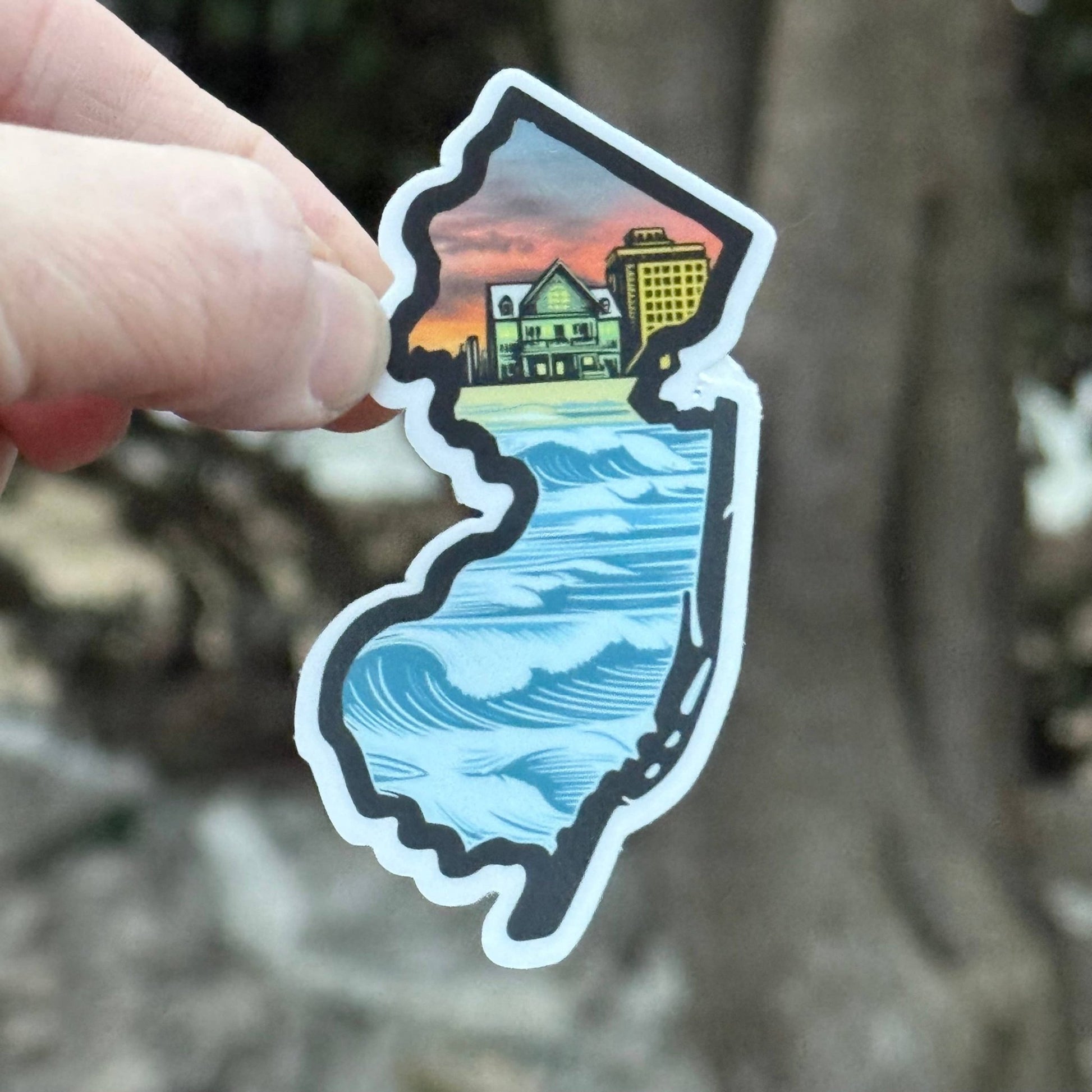 New Jersey & Atlantic City Boardwalk State 3” Vinyl Sticker - Wander Together Outfitters