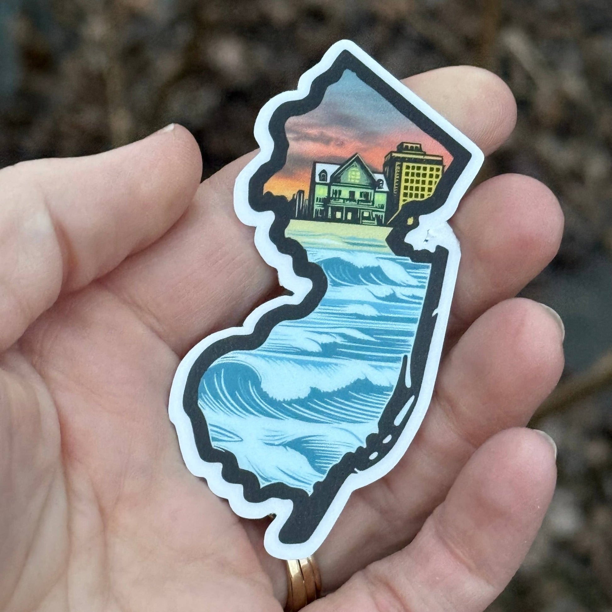 New Jersey & Atlantic City Boardwalk State 3” Vinyl Sticker - Wander Together Outfitters