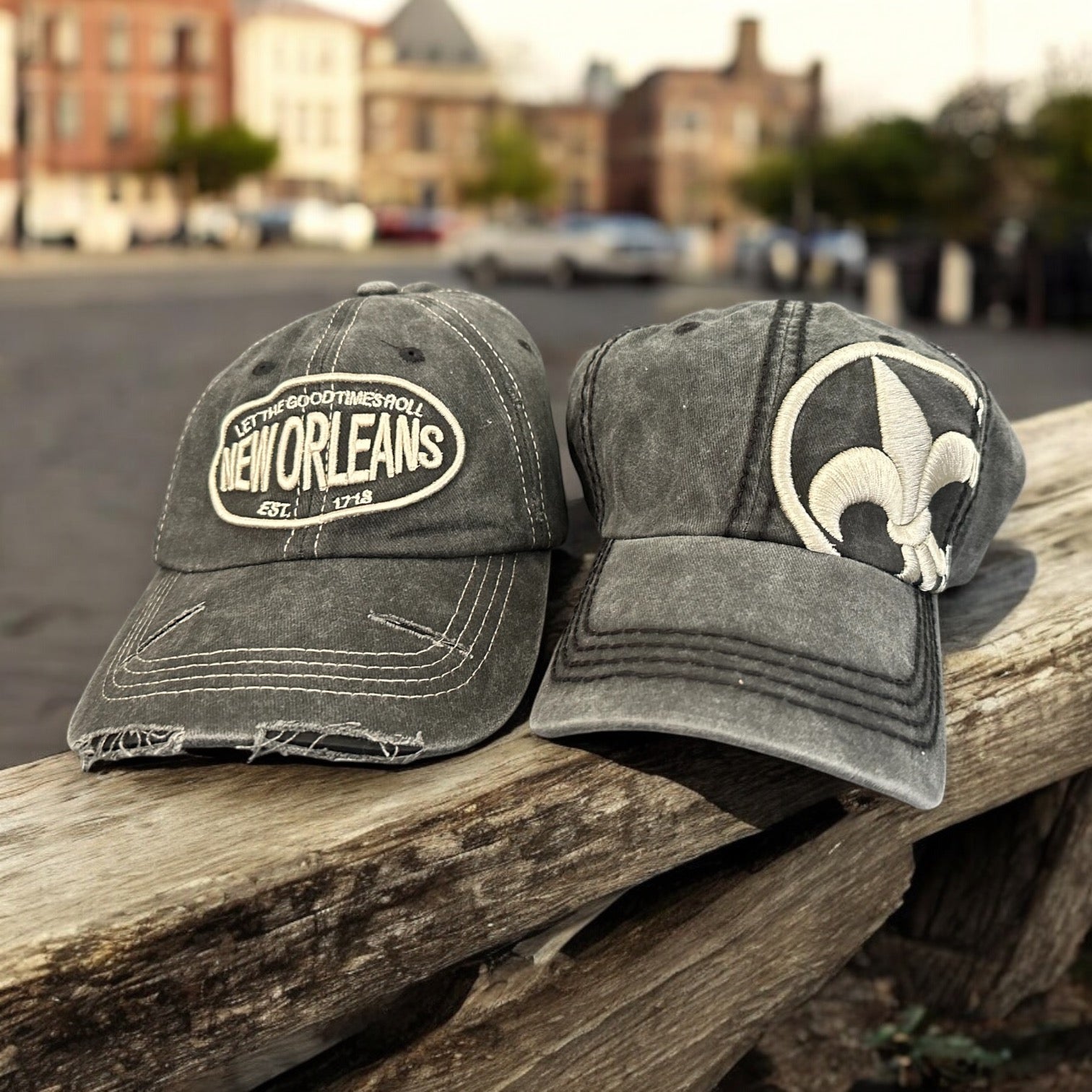 New Orleans Fleur Cap or New Orleans Embroidered Unisex Cap - Wander Together Outfitters