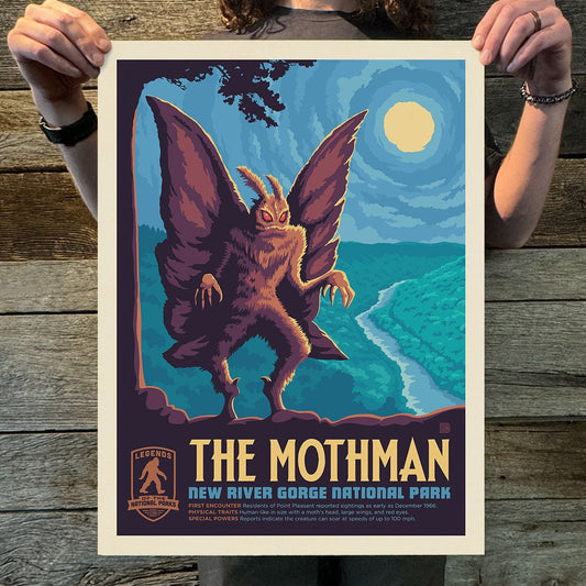 New River Gorge National Park: The Mothman (Legends & Monsters) Art Print - Wander Together Outfitters