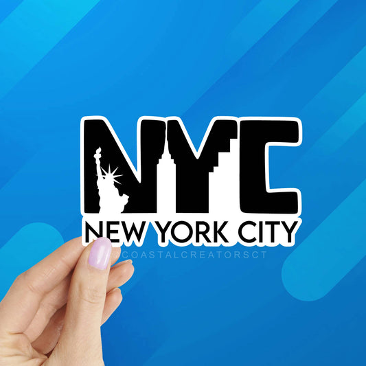 New York City NYC Skyline Cutout Laptop Water Bottle Sticker - Wander Together Outfitters