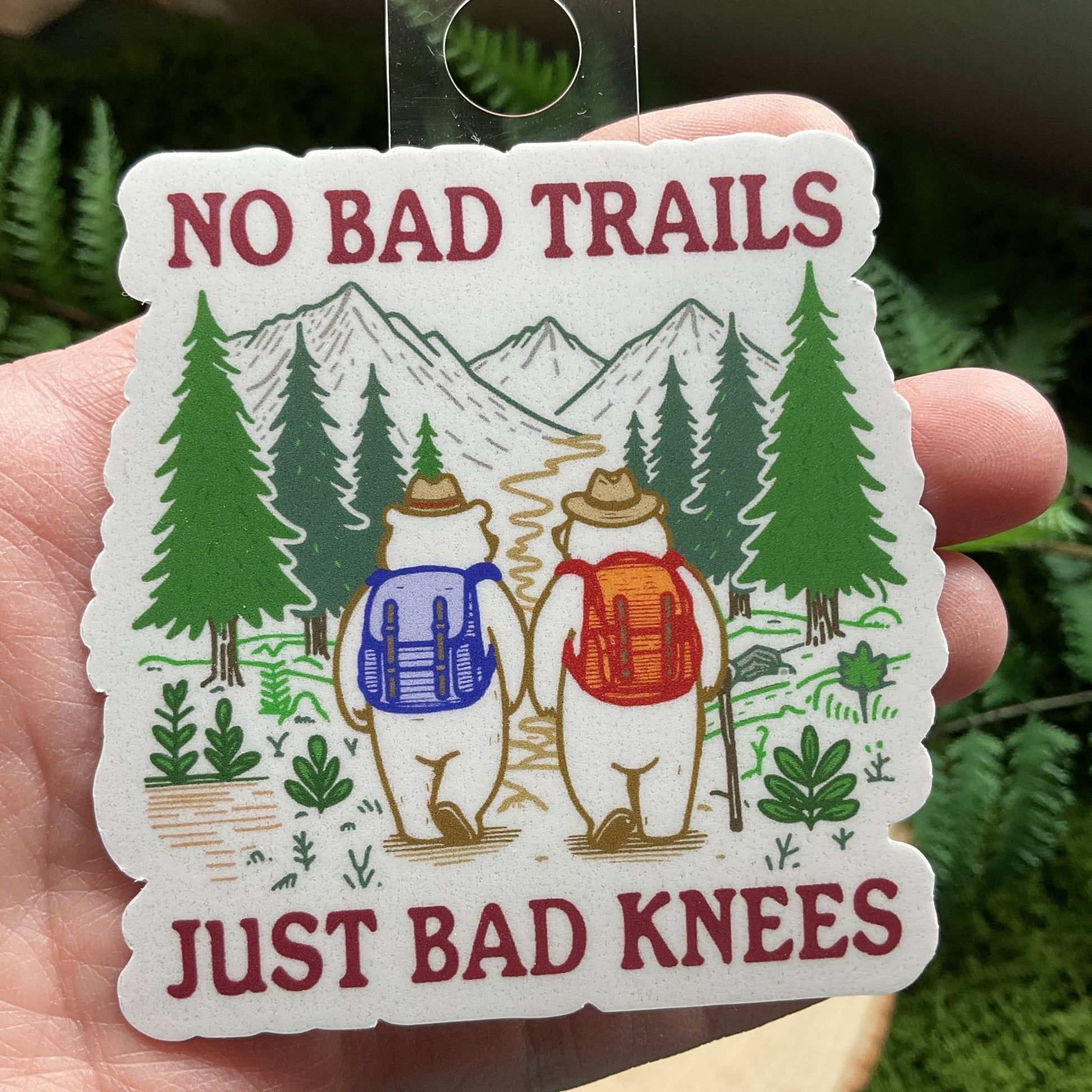 "No Bad Trails, Just Bad Knees" 3” Vinyl Sicker - Wander Together Outfitters