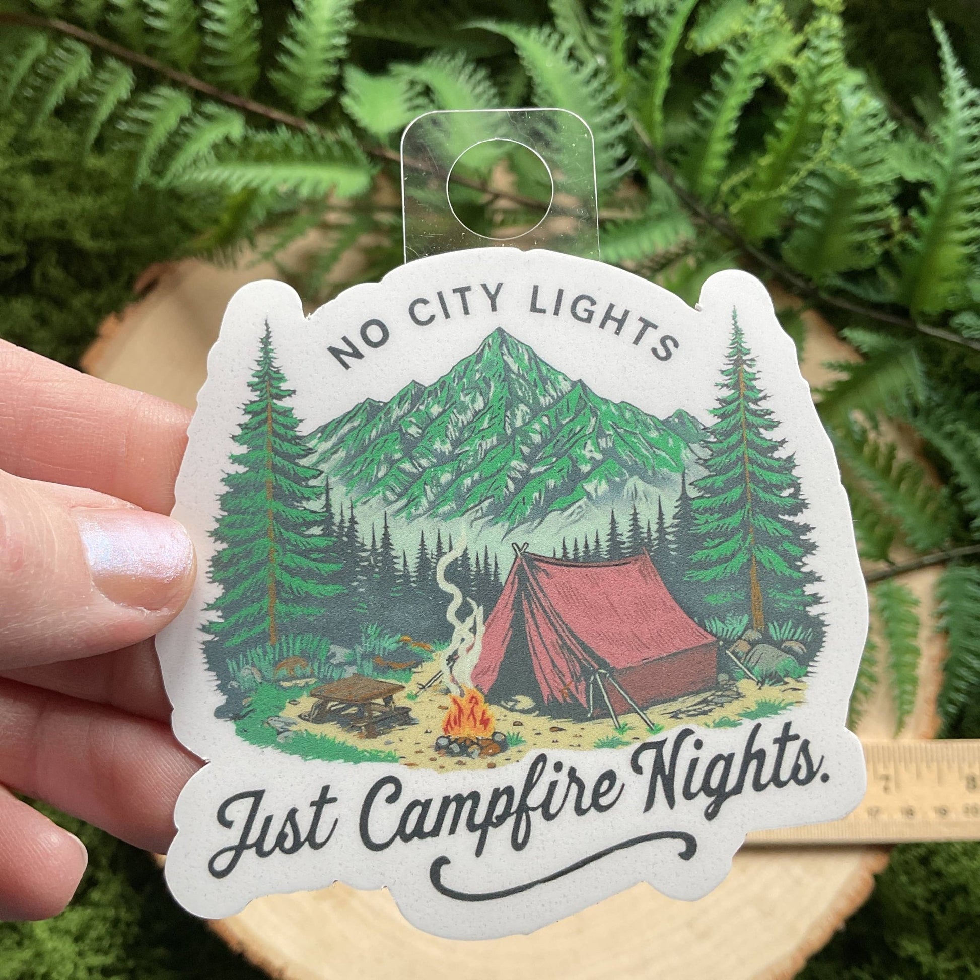 "No City Lights, Just Campfire Nights" 3” Vinyl Sicker - Wander Together Outfitters