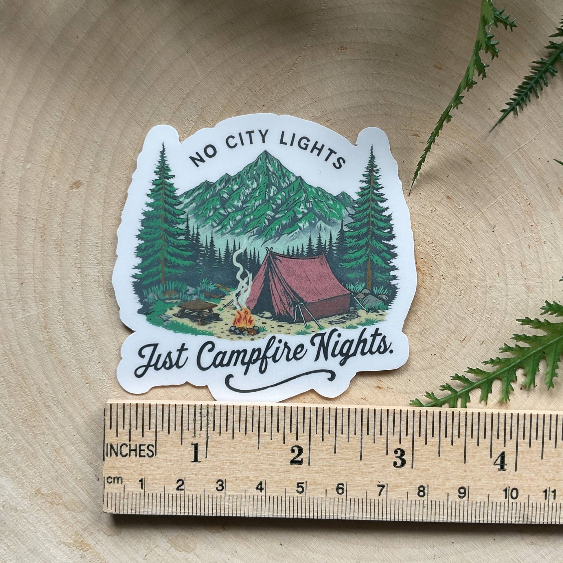 "No City Lights, Just Campfire Nights" 3” Vinyl Sicker - Wander Together Outfitters