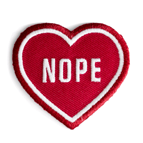 "Nope" Heart Embroidered Iron - On Patch - Wander Together Outfitters