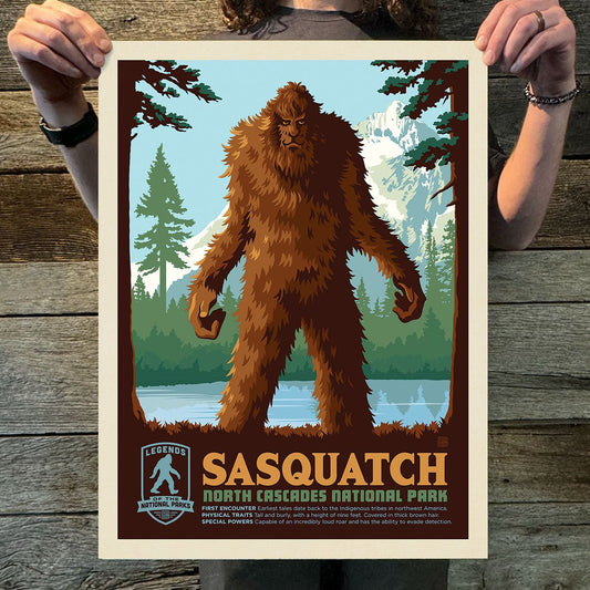 North Cascades National Park: Sasquatch (Legends & Monsters) Art Print - Wander Together Outfitters