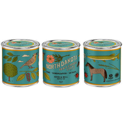 North Dakota State Candle (Pine, Sandalwood, Vetiver) - Wander Together Outfitters