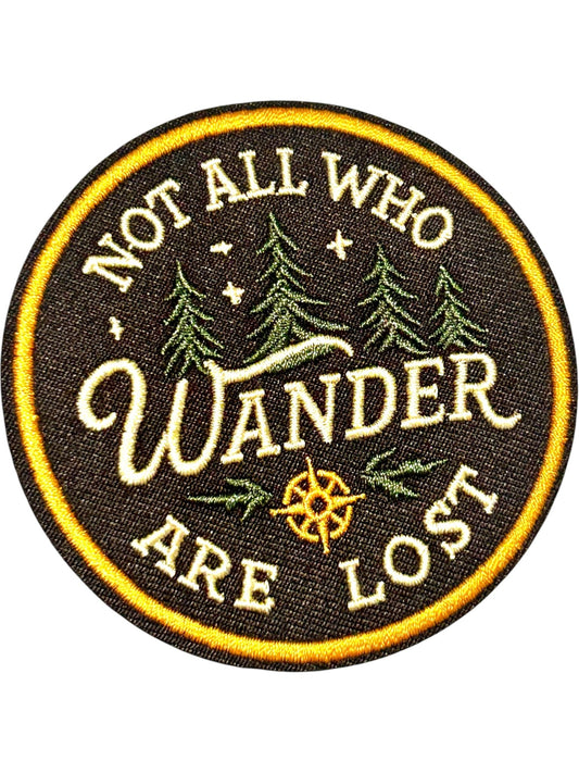 “Not All Who Wander Are Lost” Round Iron On Patch - Wander Together Outfitters
