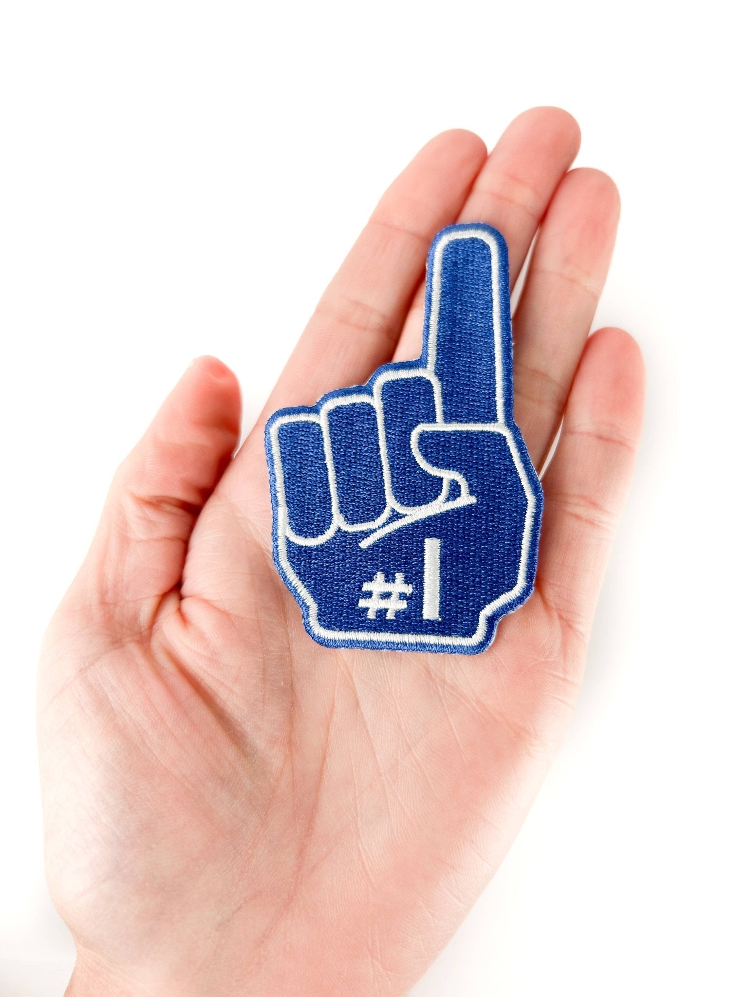 Number One 1 Foam Finger Embroidered Iron On Patch - Wander Together Outfitters