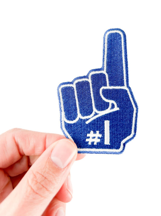 Number One 1 Foam Finger Embroidered Iron On Patch - Wander Together Outfitters