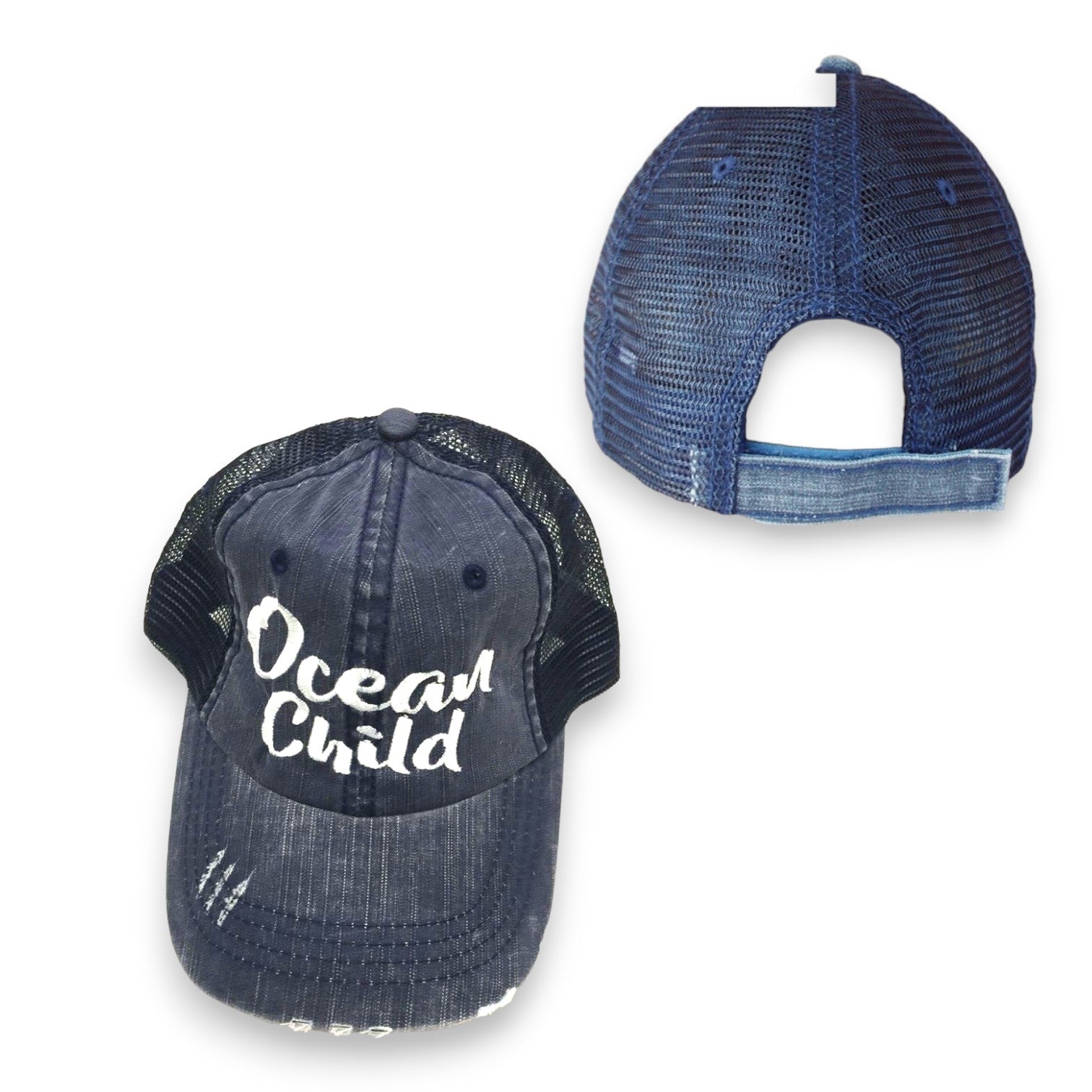 "Ocean Child" Distressed Cap - Wander Together Outfitters