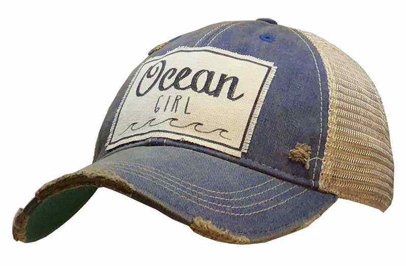 "Ocean Girl" Distressed Trucker Cap - Wander Together Outfitters